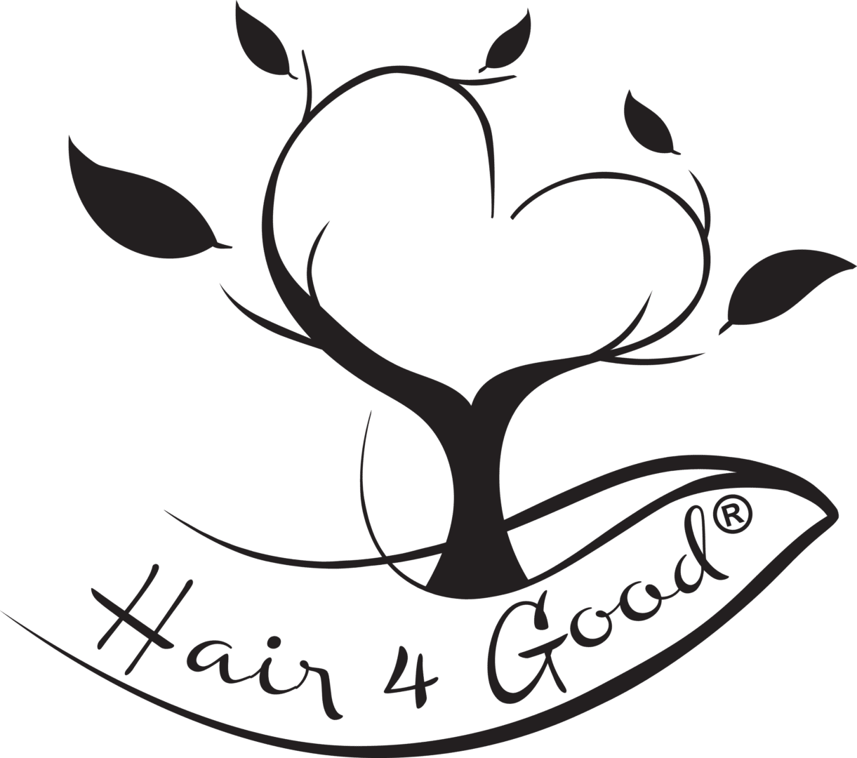 A green background with the words hair 4 good written in black.