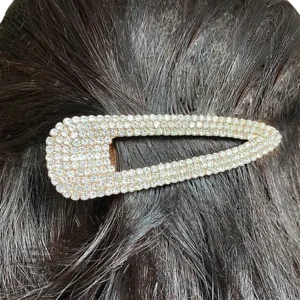 Extra Large Metal Hair Clip Rose Gold With Rhinestones