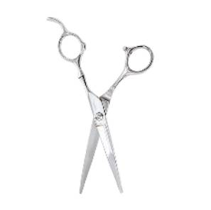 A pair of scissors with a handle on top.